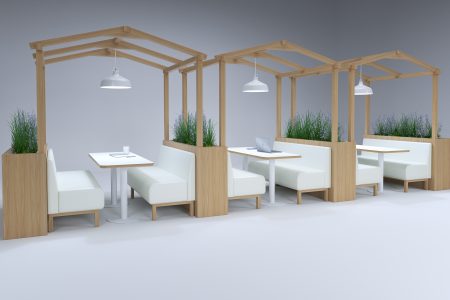 Oak office booths seating
